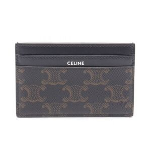Celine Card Case Medium Card Holder Triomphe 10n762fgs38si Black Leather Card